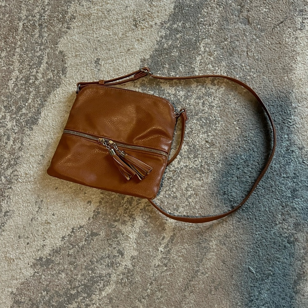 Brown Crossbody Bag Lightweight Dome Shoulder Bag Retro Leather Satchel Wallet - Picture 2 of 6